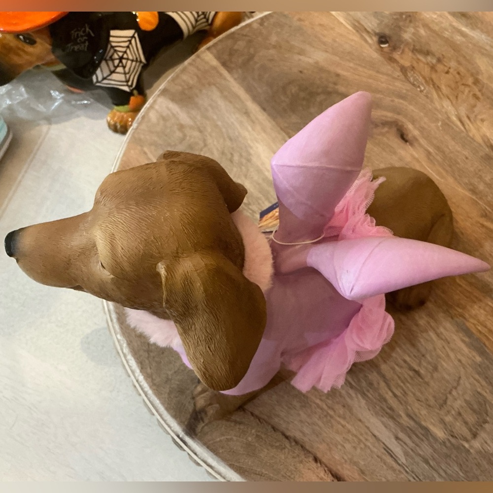 Adorable Dachshund Bat figure costume Pink Tutu & Wings, ballet or angel?🤔😀 - Picture 9 of 12